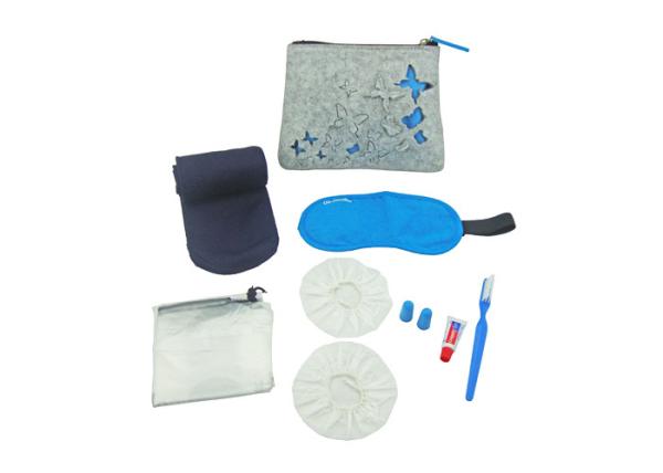 Pretty Flight Travel Kit Earplug / Toothbrush / Shoes Bag And Butterfly Felt Pouch With Zipper