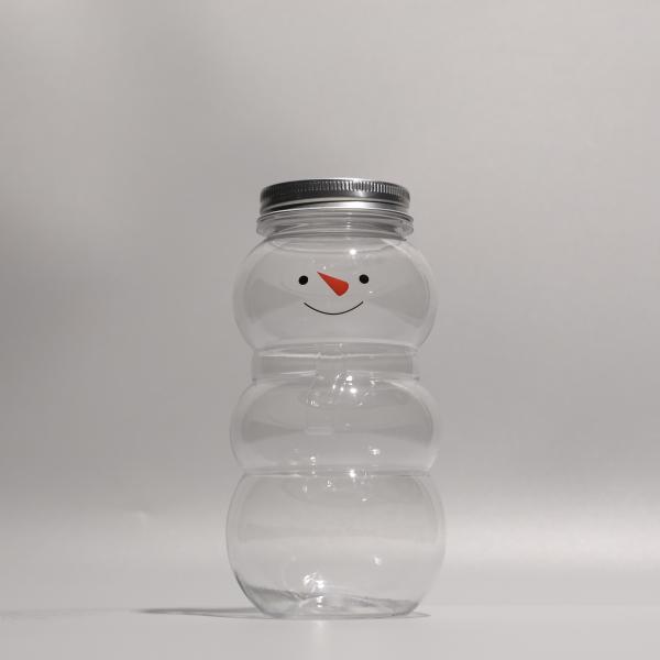Snowman Eco Friendly PET Plastic Bottle Customizable Caps Empty Plastic Drink Bottles