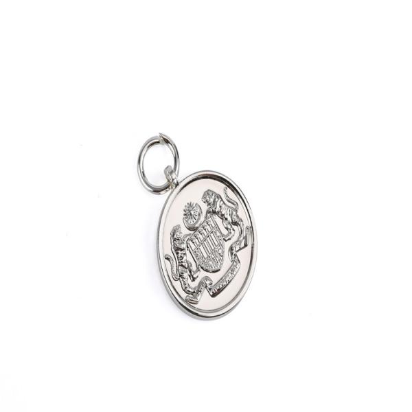 Stainless Steel Engraved Army Pendants Charms Oval Silver Round Badge Pendant