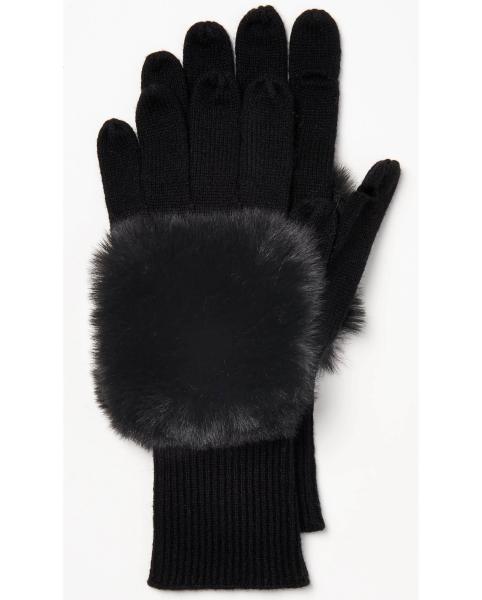 Top Faux Fur Knitted Gloves With Fingers 4 Cashmere 20 Lambswool 20 Cotton 33 Viscose 23 Nylon Material