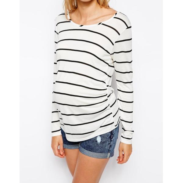 maternity pregnancy clothes with long sleeve stripe 2017 new design