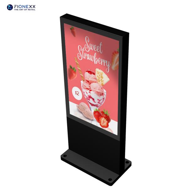 Tótem de pantalla digital 4K de 65 pulgadas, quiosco independiente para interiores, pantalla publicitaria