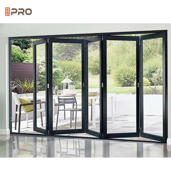 APRO Customized Waterproof Exterior Aluminum Accordion Doors Glass Bifold Doors Patio Bi Folding Door