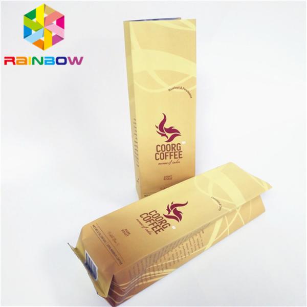 Moisture Proof Food Packaging Side Gusset Coffee Bag With Tin Tie / Degassing Valve