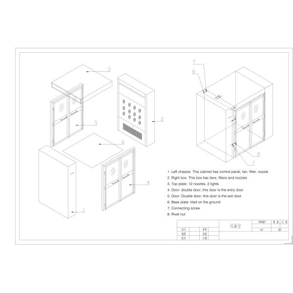 Powder Coated Steel Automatic Sliding Door Air Shower Tunnel For Electronic Factory