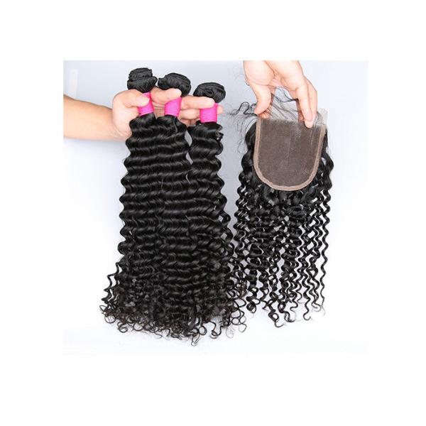Deep Wave Pure Virgin Human Hair Extensions , Unprocessed Virgin Hair Bundles