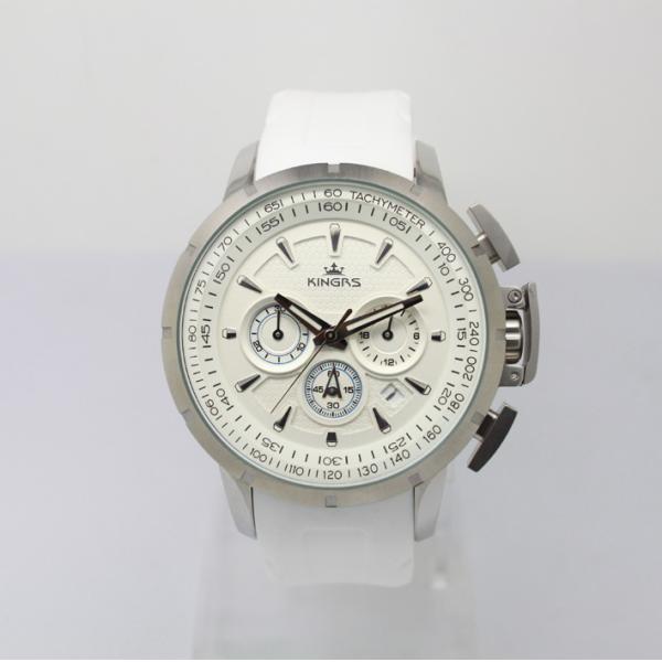 Silicone Leather Band Watches , Quartz Analog Multi Functional Watches