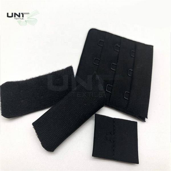 bande noire couverte de tissu en nylon de crochet et d'oeil de soutien-gorge des accessoires 3*3 de vêtement de 47mm