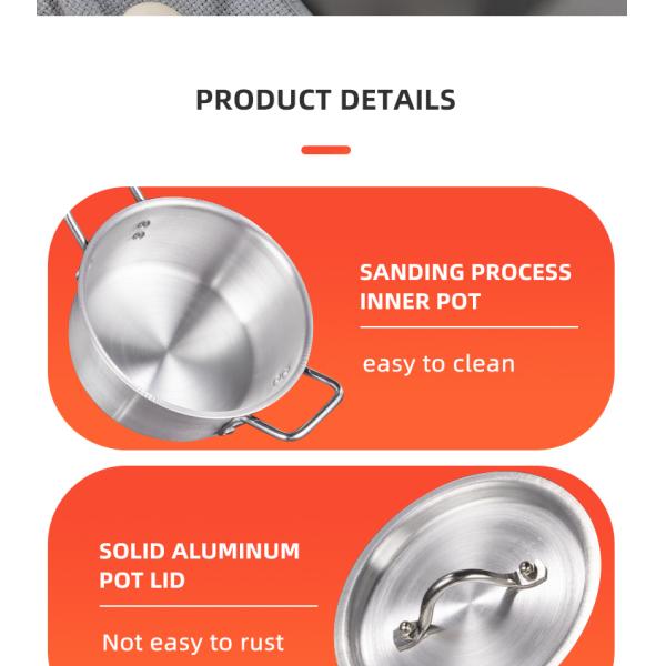 Hot Selling Kitchen Cooking Pot 5 PCS 7 PCS Cookware Sets Aluminum Soup Pot Set With Lid