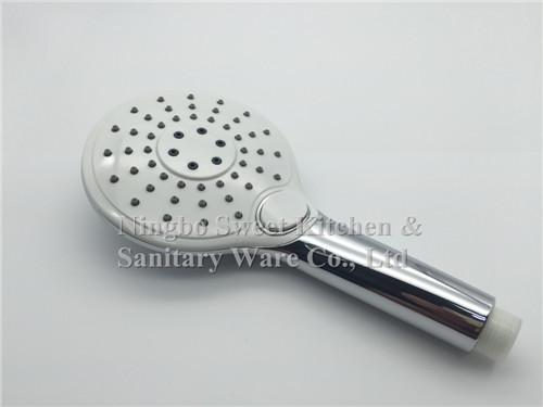 ABS plastic material round shape chrome plating shower head hand shower top shower rain shower set