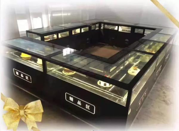 Commercial Fan Cooling Refrigerated Cake Display Cabinets Steam For Humidification