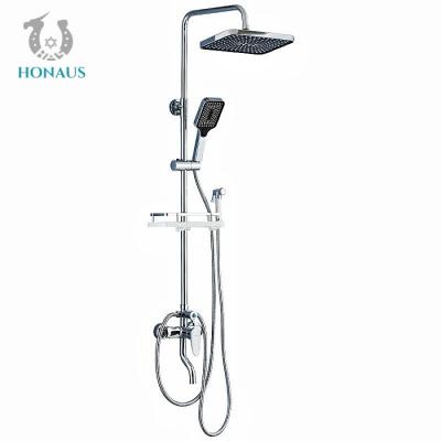Height Adjustable Copper Shower Head Set