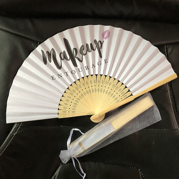 [I Am Your Fans] Personalized Branded Print Bambu Fan Customized Your Design Gifts Beautifully Folded Paper Fan