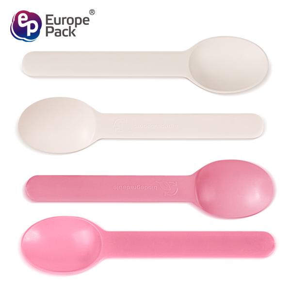 Europe-Pack new products biodegradable long handle plastic ice cream spoon