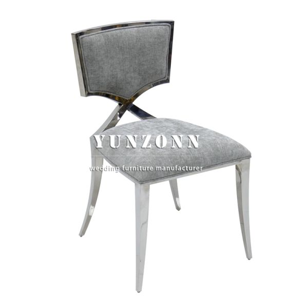 Special Design Hotel Banquet Furniture Stainless Steel Chair Silver Frame Party Dinning Event Chair