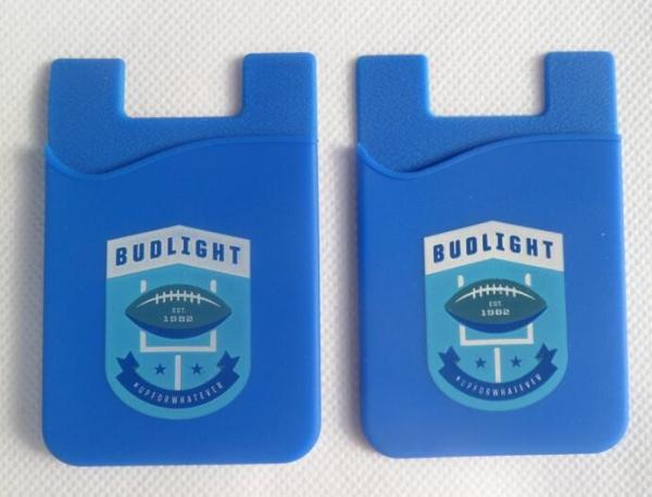 Custom Printed Logo Cell Phone Case Card Holder Card Pouch With 3M Sticker , For Business Card Credit Card
