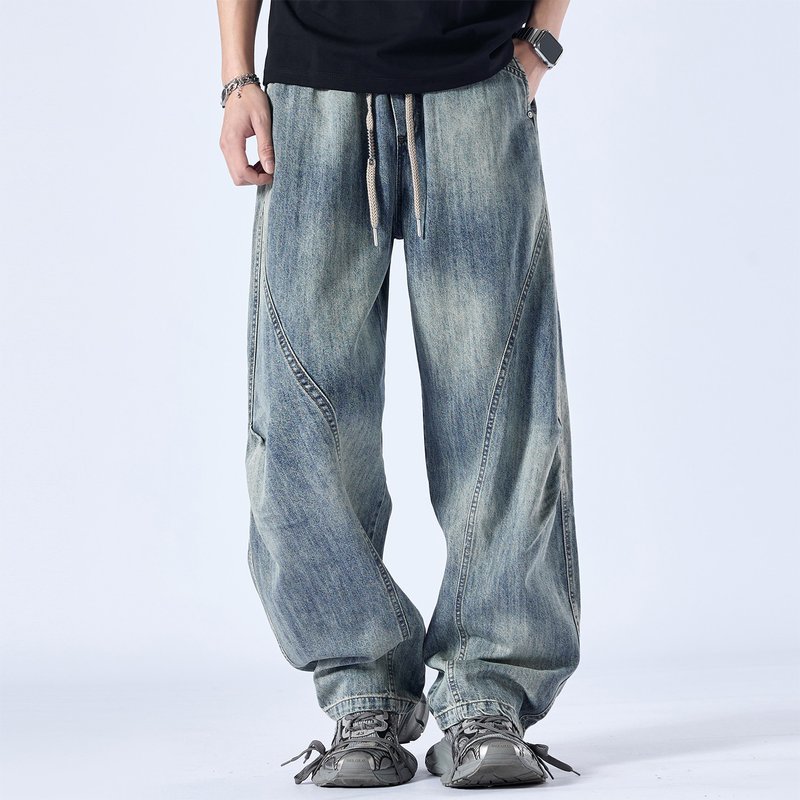 Loose Fit Blue Mid Waist Non Stretch wholesale skinny jeans mens Urban Fashion Daily Office/Commute Custom (YY-M228)
