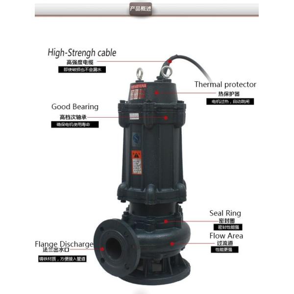 Не закупоривая водяная помпа насоса нечистот WQ/QW погружающийся для грязной воды