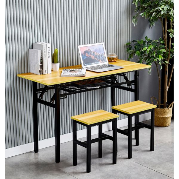 Modern Double Layer Foldable Lightweight Waterproof Outdoor Metal Table Rectangular Office Meeting Study Computer Training Desk