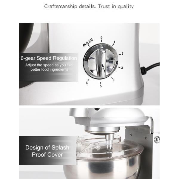Silver 1000W Stand Mixers 5 Quart Stainless Steel 5 Liter