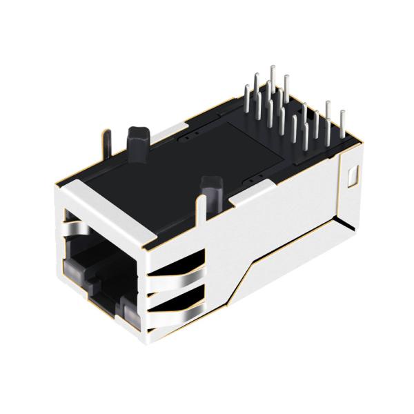 1840744-5 diodo emissor de luz do GIGABIT RJ45 Jack modular 1000BASE-T 1X1 Tab Up GY/G