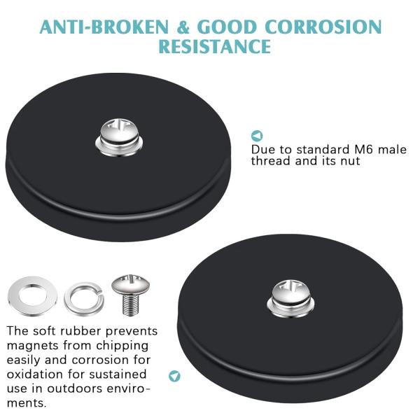 Multipurpose Rubber Coated Rare Earth Magnets Pot Magnetic Holder Base Antirust