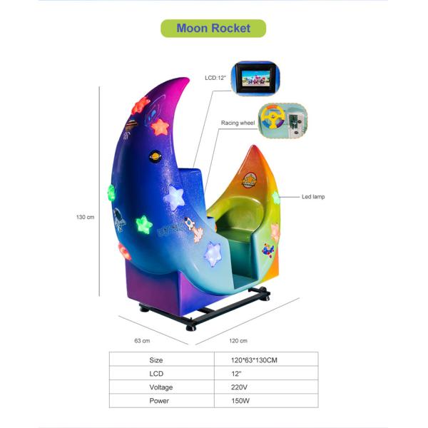 Cute Small Bear Kiddy Ride Machine Amusement Swing Car Toy Coin Operated Fiberglass Material