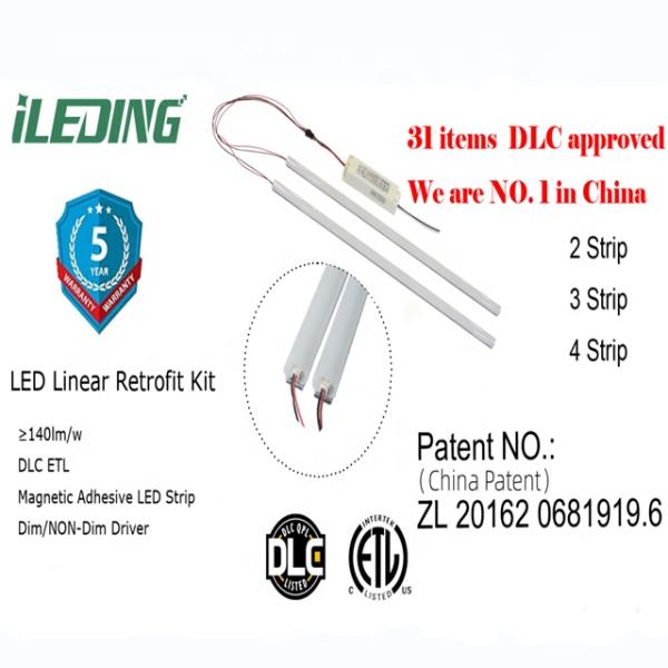 Magnetic Retrofit Energy Saving Dimming LED 3CCT 3P Selectable Battery Quick Installation Linear retrofit Kit