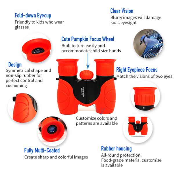 Shockproof Kids Plastic Binoculars 8x21 Promotional Safe Gift For Children