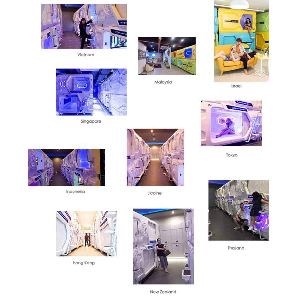 Pink Safe Space Capsule Bed Double - Deck Intelligent LED Light