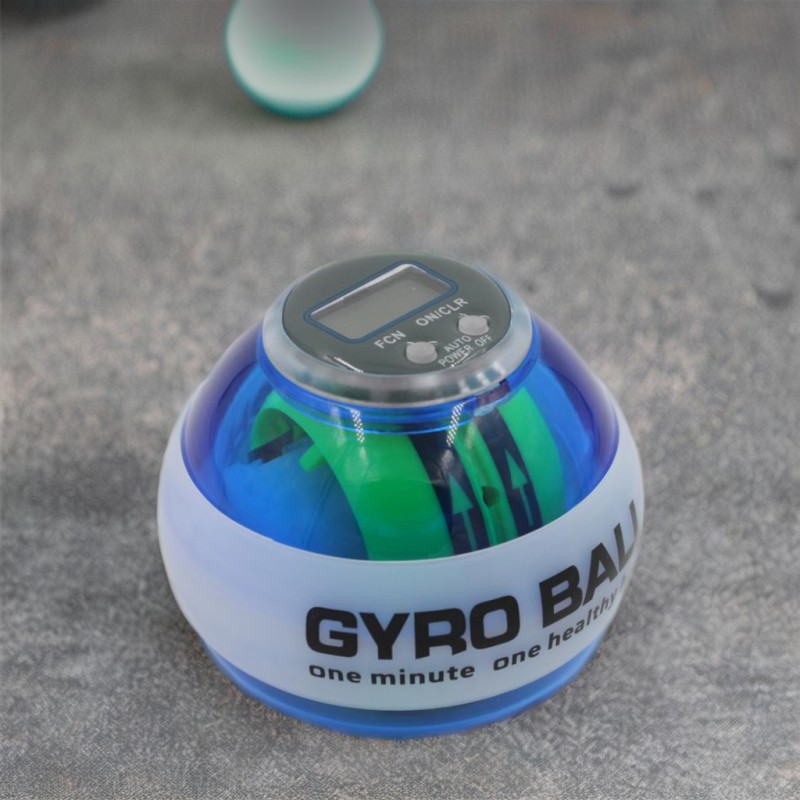 Auto-Start Magic Wrist Trainer Portable Power Grip Ball Gyroscope Speed Meter Arm Strengthening Safety Durable Design Blue Zinc