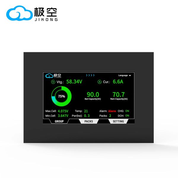 Jkong Jk BMS 4.3 Inch Screen Display for V19 Pb1a16s10p Pb1a16s15p Pb2a16s15p Pb2a16s20p Communication Set Multilingual Setting