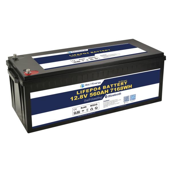 Batterie électrique 12V560Ah Système de stockage 7168Wh 54kg Cellules légères 3,5V équilibrage