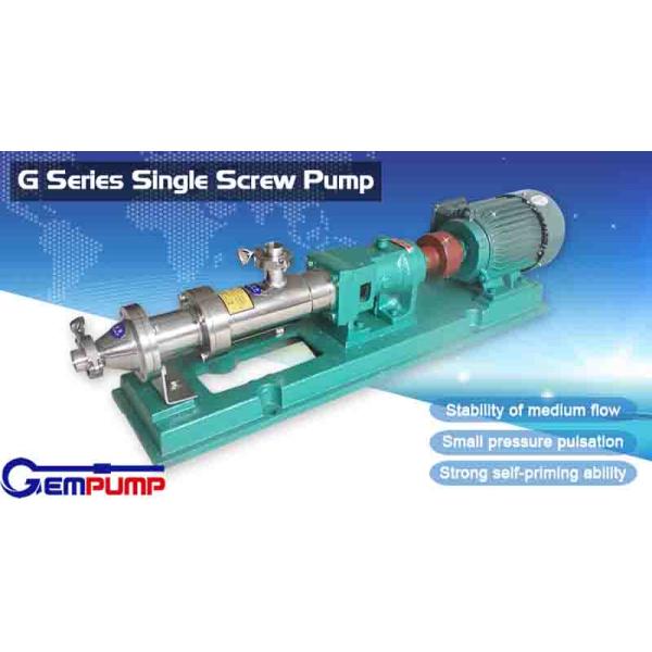 Food Grade Stainless Steel Mono Screw Pump 1400rmp Low Pressure