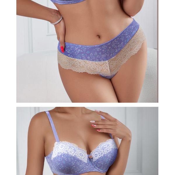 Women Lingerie Set Printed Flowers S-XL America Size High Quality New Come Lingerie Wholesale Set Matching Set for Women