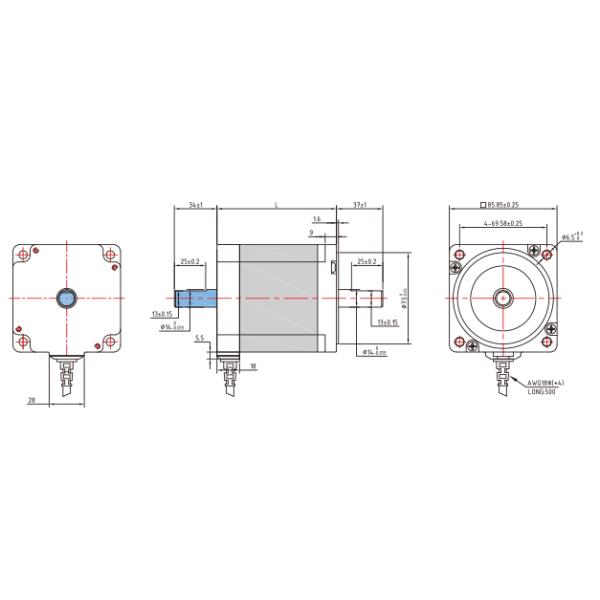 Мотор кабеля Nema 34 машины 86mm CNC Stepper