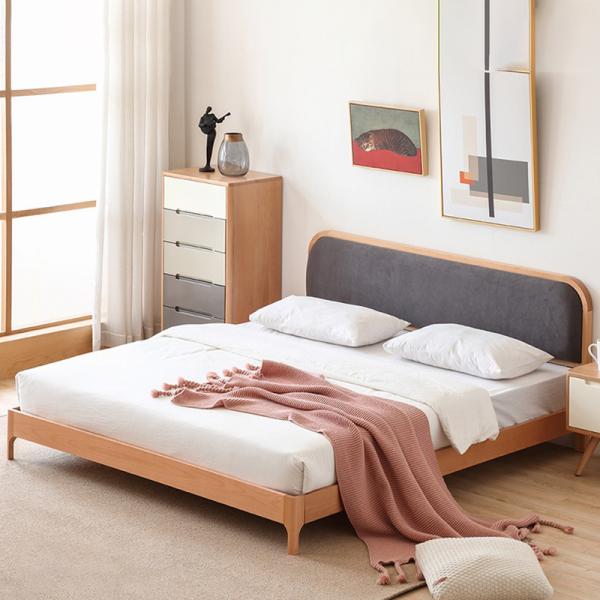 Bedroom Furniture Solid Wood With Headboard Beech Frame Sleeper for Double in Guest Room en Platform