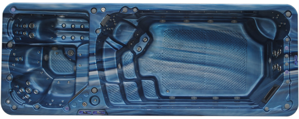 1-speed, 3HP, balboa control swim backyard hot tub with 5 seats and full body lounge