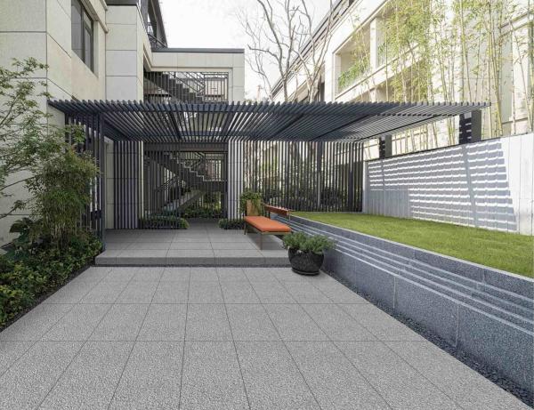 Grey 20mm Porcelain Plaza Tiles 600x600mm Non-Slip Outdoor
