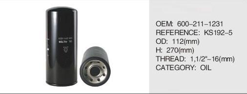 Truck Diesel engine parts fuel  filter  for komtsu  600-311-2110