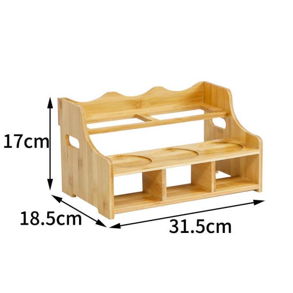 Соус раздражает поставки ремесел шкафа специи деревянного яруса полки 2 организатора бамбуковые деревянные