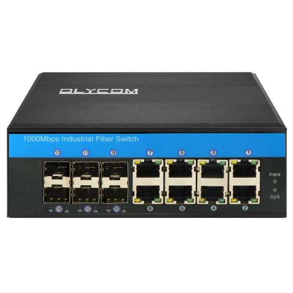 2.5G L2 Managed Industrial PoE Network Switch Support ERPS MSTP Ring Din Rail