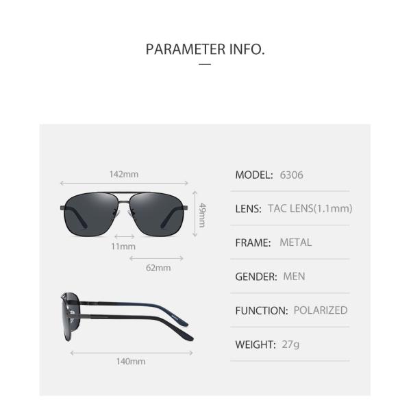 Custom metal polarized sunglasses 5.70 Inches , Men Women Universal Eyewear