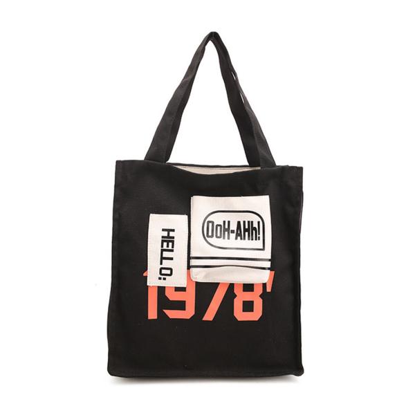Korean monogrammed shoulder bag small niche color canvas crossbody bag eco-bag lady