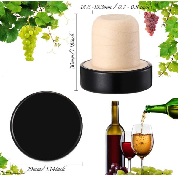 Dimensão personalizada Cobertura de polímero de madeira para tampa de garrafa de uísque rolha de vinho cortiça sintética
