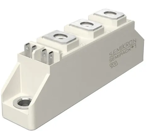 SKKT107B16E 1600V 107A Dual Thyristor Module Low VF 1.35V 2.4kA Surge AlN Ceramic Base Pressure Contacts SEMIPACK1 Isolated UL Certified for Soft Starters and Drives