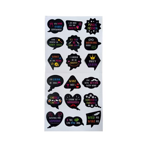 Custom Kiss Cut Self Adhesive Label Sticker Of Wine Beer Glass Waterproof