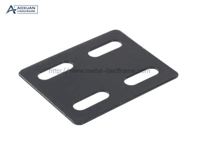 Samll Metal 4 Holes Bed Frame Connectors , Powder Coated Black Flat Corner Brace