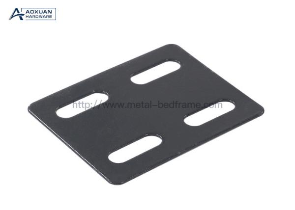 Samll Metal 4 Holes Bed Frame Connectors , Powder Coated Black Flat Corner Brace