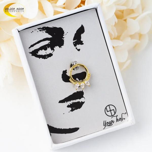 Joyería para piercing corporal de acero inoxidable dorado, joyería para la nariz, anillo para el septum de 8 mm